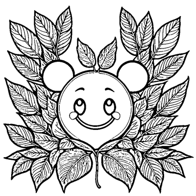 Cute Leaf With Smiley Face For Kids
