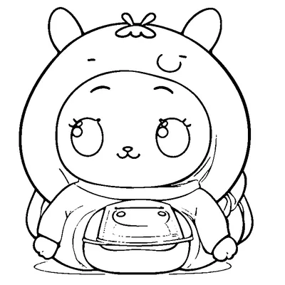 Cute Trick-Or-Treater With Candy Basket coloring page - free printable