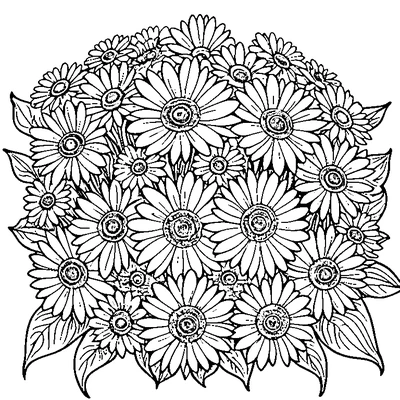 Daisy Pattern Flower coloring page variation 1
