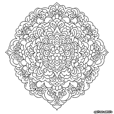 Damask Pattern Floral coloring page design 1