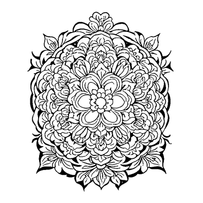 Damask Pattern Floral coloring page design 2
