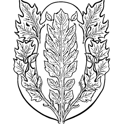 Detailed Oak Leaf With Lobes Template
