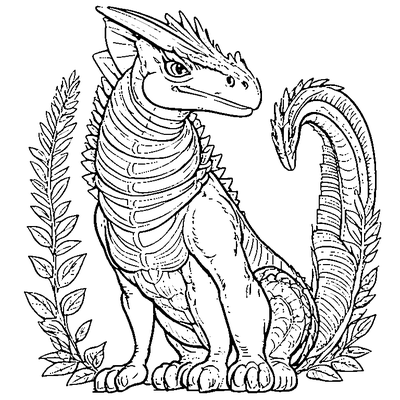 Dilophosaurus With Frilled Neck coloring page - free printable