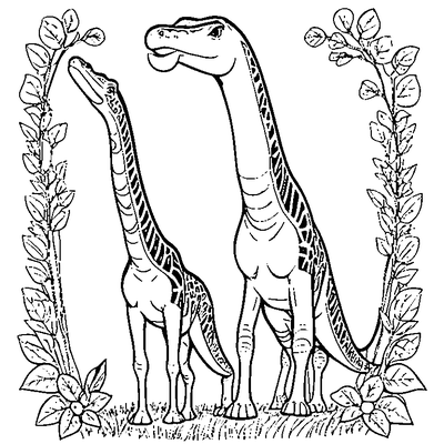 Diplodocus With A Long Neck coloring page - free printable