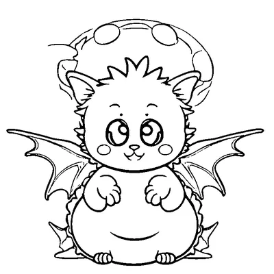 Easy Baby Dragon coloring page - free printable