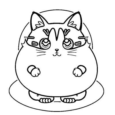 Easy Black Cat Arching Its Back coloring page - free printable