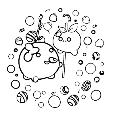 Easy Candy Apple coloring page - free printable