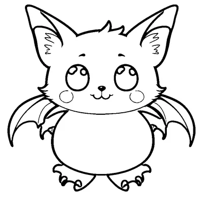 Easy Halloween Bat coloring page - free printable
