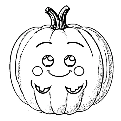 Easy Halloween Pumpkin coloring page - free printable