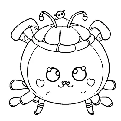 Easy Halloween Spider coloring page - free printable