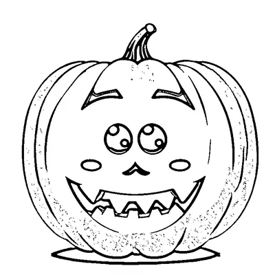 Easy Jack-O-Lantern coloring page - free printable