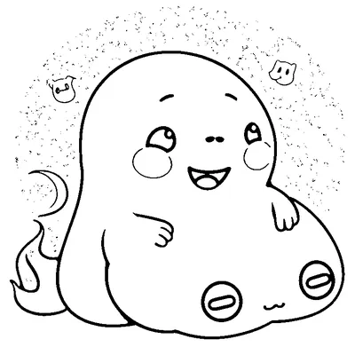 Easy Sleepy Ghost coloring page - free printable