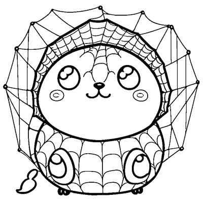 Easy Spider In A Round Web coloring page - free printable