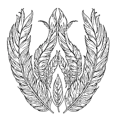 Feather Pattern Repeated coloring page variation 1