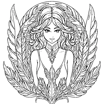 Feather Pattern Repeated coloring page variation 3