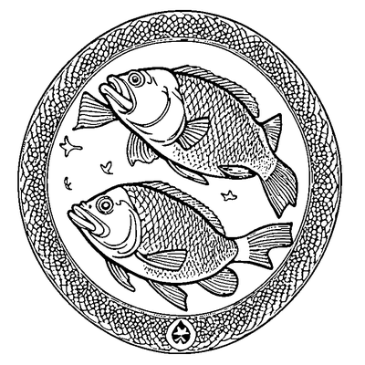 Fish Scale Pattern Overlapping coloring page design 1