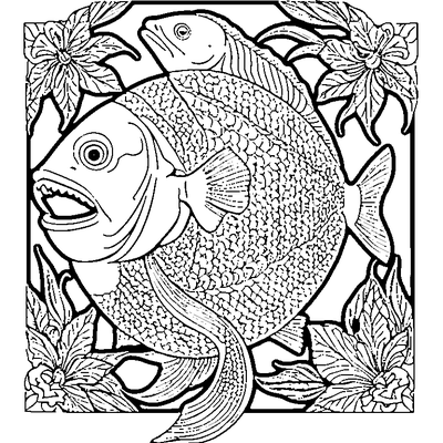 Fish Scale Pattern Overlapping coloring page design 4