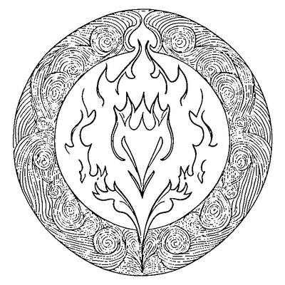 Flame Medallion Pattern coloring page - free printable