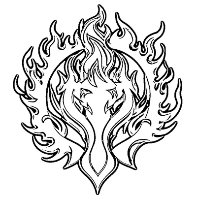 flame pattern fire coloring pages