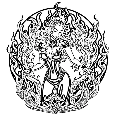 Flame Pattern Fire coloring page variation 1