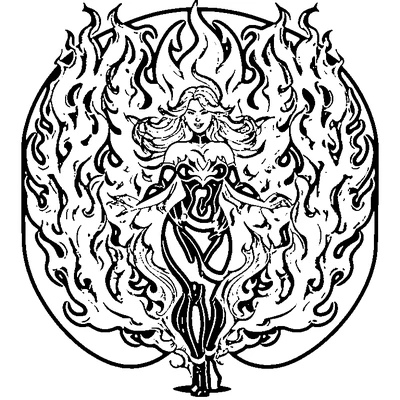 Flame Pattern Fire coloring page variation 2