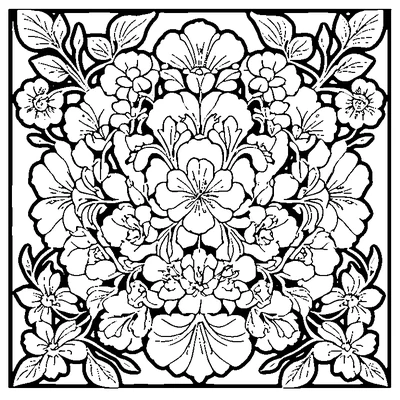 Floral Pattern Vine coloring page variation 2