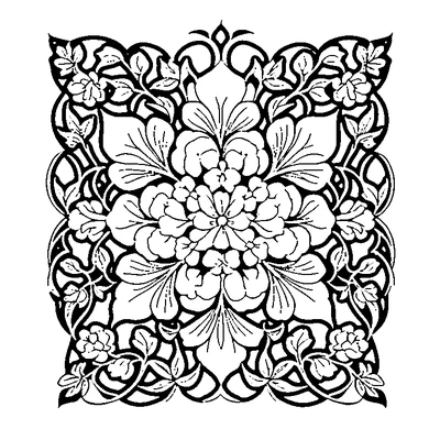 Floral Pattern Vine coloring page variation 3