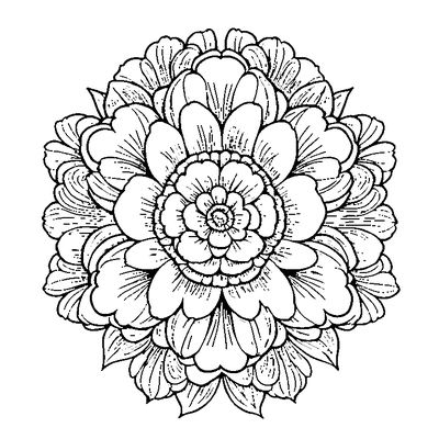 Flower Pattern Repeated coloring page variation 3