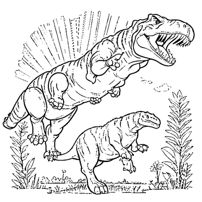 Friendly T-Rex Waving coloring page - free printable