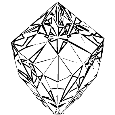 Gem Pattern Faceted Diamond coloring page variation 4