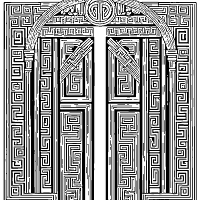 Greek Key Pattern Border coloring page design 5