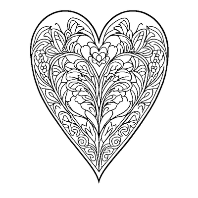 Heart Pattern Repeated coloring page variation 2