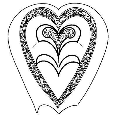 Heart Pattern Repeated coloring page variation 5