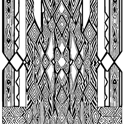 Ikat Pattern Tribal Dots coloring page design 3