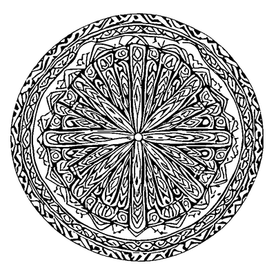Ikat Pattern Tribal Dots coloring page design 4