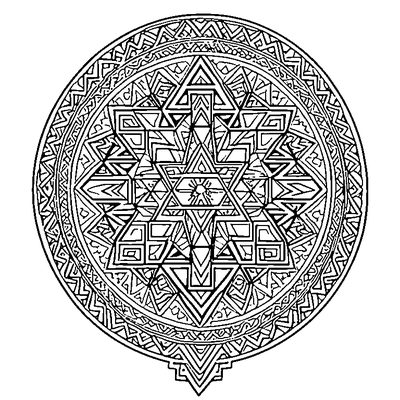 Kilim Pattern Geometric Tribal coloring page design 3