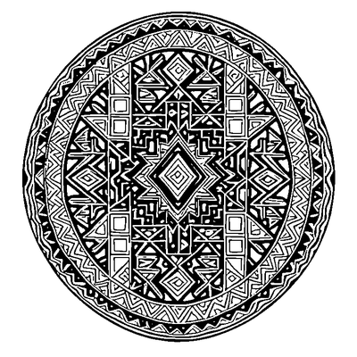 Kilim Pattern Geometric Tribal coloring page design 4