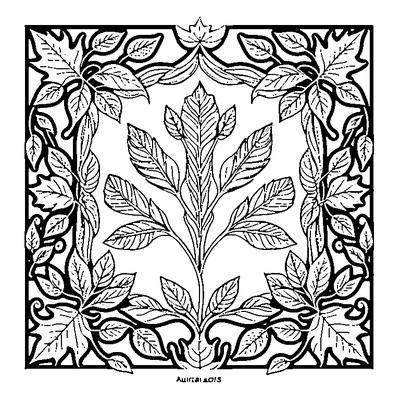 Leaf Border Pattern With Autumn Leaves
