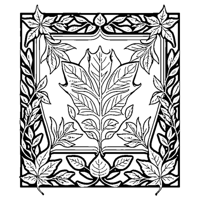 Leaf Border Pattern With Autumn Leaves coloring page variation 5