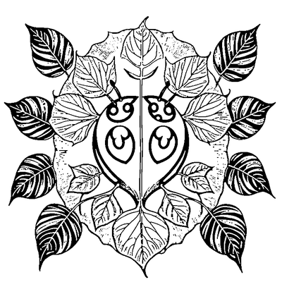 Leaf With A Ladybug Sitting On coloring page variation 5