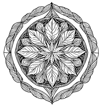 Leaf With Geometric Pattern Inside coloring page variation 4
