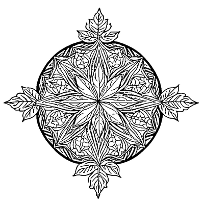 Leaf With Geometric Pattern Inside Coloring Page