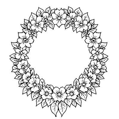 Leaf Wreath With Flowers Design