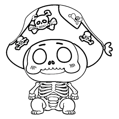 Little Skeleton Pirate coloring page - free printable