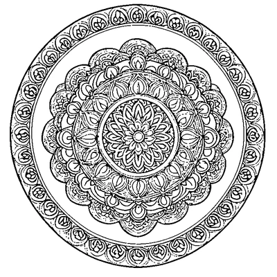 Mandala Pattern Circular coloring page variation 1