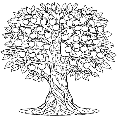 Mango Tree Full Of Fruit coloring page - free printable
