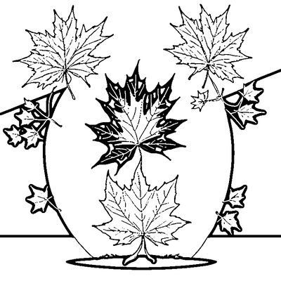 Maple Leaf Falling In Autumn Wind Design