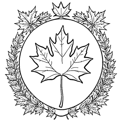 Maple Leaf With Bold Outlines Coloring Page
