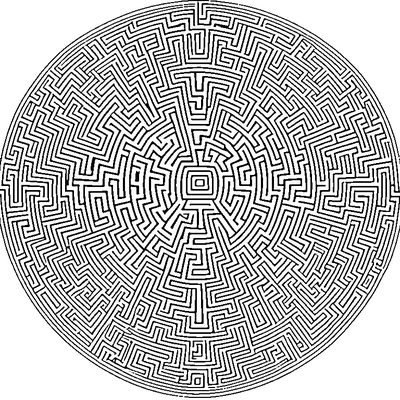Maze Pattern Simple coloring page variation 3