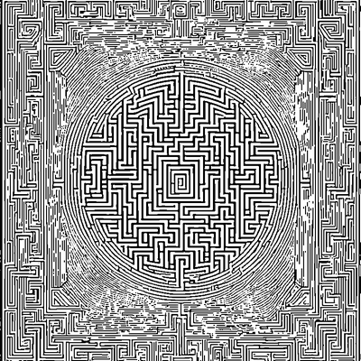 Maze Pattern Simple coloring page variation 4